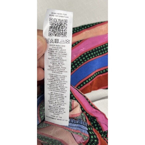 Topshop Striped Long Sleeve Tie Front Crop Top Stars 4th of July Women’s Size 2 - Picture 15 of 15